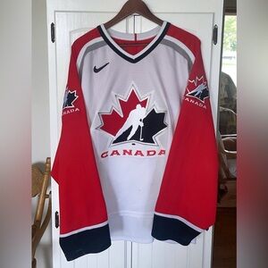 Nike Team Canada Olympic Hockey Jersey Red and White Men’s Sz L
